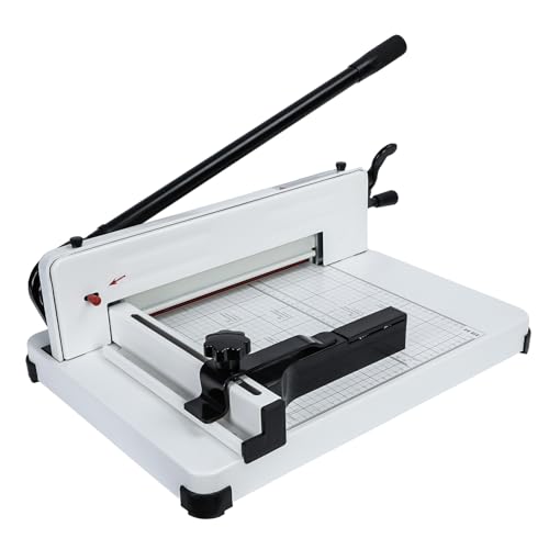 A4 Papierschneider, 400 Blatt Schneidkapazität, Anti-Rutsch Gummifüße, Integrierte Klemme für Gleichmäßigen Druck, Schwerlast Kartonschneider, Papierschneider für Büro, Schule & Druckerei (Weiß) A4 Papierschneider, 400 Blatt Schneidkapazität, Anti-Rutsch Gummifüße, Integrierte Klemme für Gleichmäßigen Druck, Schwerlast Kartonschneider, Papierschneider für Büro, Schule & Druckerei (Weiß) von Roadoor