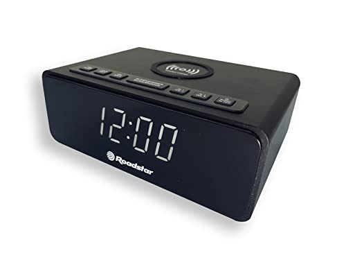 Roadstar CLR-700QI Radiowecker mit LCD-Display, QI für Kabelloses Laden Ihrer Geräte, Zwei Weckzeiten und Schlaf Timer, 10 Senderspeicher, Radio-Tuner, Schwarz Roadstar CLR-700QI Radiowecker mit LCD-Display, QI für Kabelloses Laden Ihrer Geräte, Zwei Weckzeiten und Schlaf Timer, 10 Senderspeicher, Radio-Tuner, Schwarz von Roadstar