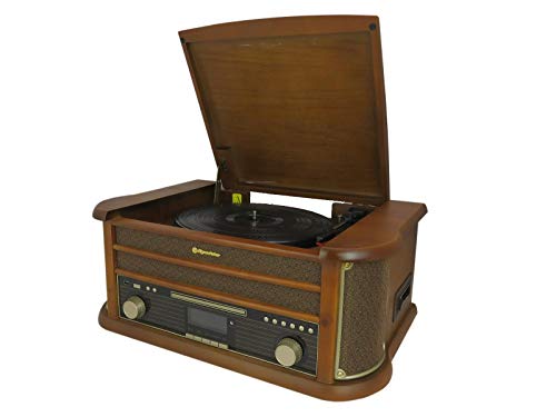 Roadstar HIF-1993 D+BT Plattenspieler (Retro Kompaktanlage mit CD-Player, DAB+, Bluetooth, Kassettendeck, USB und Direct Encoding-Funktion) von Roadstar