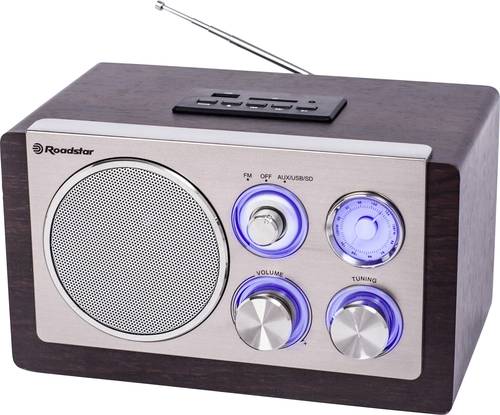 Roadstar HRA-1345N Küchenradio UKW, MW SD, AUX, USB Holz, Silber von Roadstar