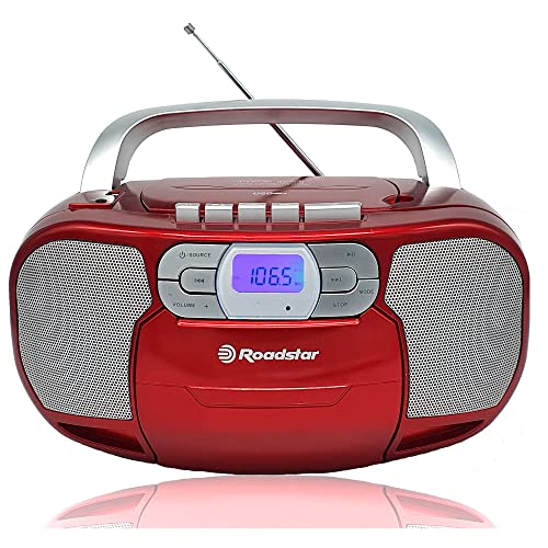 Roadstar RCR-4635UMP/RD Tragbares CD-Radio Kassette, Digitales PLL FM-Radio, Boombox CD-MP3-Player, USB, AUX-IN, Kopfhörerausgang, Rot Roadstar RCR-4635UMP/RD Tragbares CD-Radio Kassette, Digitales PLL FM-Radio, Boombox CD-MP3-Player, USB, AUX-IN, Kopfhörerausgang, Rot von Roadstar