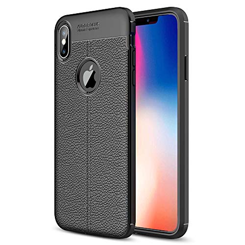 Roar Backcover Hülle für iPhone X (5.8 Zoll) Handyhülle Schutzhülle Silikon Case Cover TPU Silikonhülle Ultra-Dünn, Schwarz von Roar