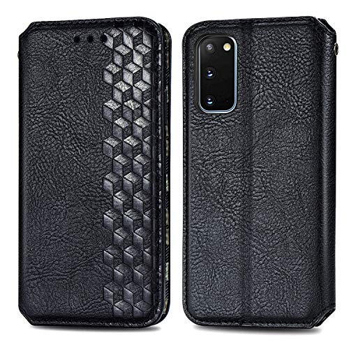 Roar Handy Hülle für Samsung Galaxy S20, PU Leder Flip Case Tasche mit 3D Motiv, Elegante Unisex Klapphülle mit Kartenfach, Ständer und Magnet-Verschluss | Schwarz von Roar