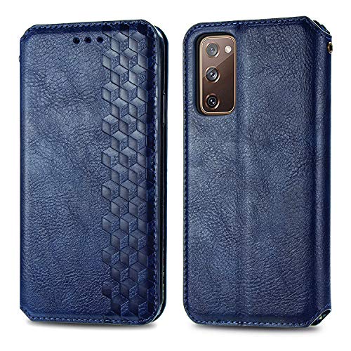 Roar Handy Hülle für Samsung Galaxy S20 FE, PU Leder Flip Case Tasche mit 3D Motiv, Elegante Unisex Klapphülle mit Kartenfach, Ständer und Magnet-Verschluss | Blau von Roar