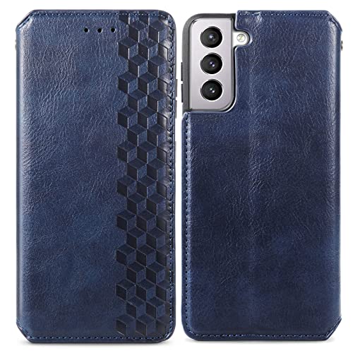 Roar Handy Hülle für Samsung Galaxy S22, PU Leder Flip Case Tasche mit 3D Motiv, Elegante Unisex Klapphülle mit Kartenfach, Ständer und Magnet-Verschluss | Blau von Roar