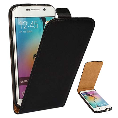 Roar Handy Hülle für Samsung Galaxy S6 Handyhülle Schwarz, Flipcase Schutzhülle Tasche für Samsung Galaxy S6, PU Lederhülle mit Magnetverschluß von Roar