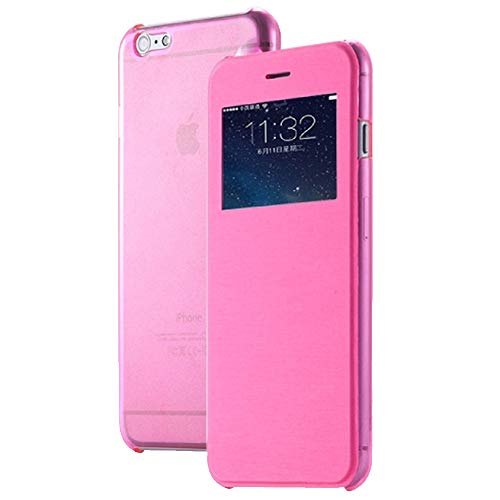 Roar Handy Hülle für iPhone 5 / 5s, Hülle mit Fenster, Ultra Slim Flip Case Wallet, Ohne Magnet | Pink von Roar