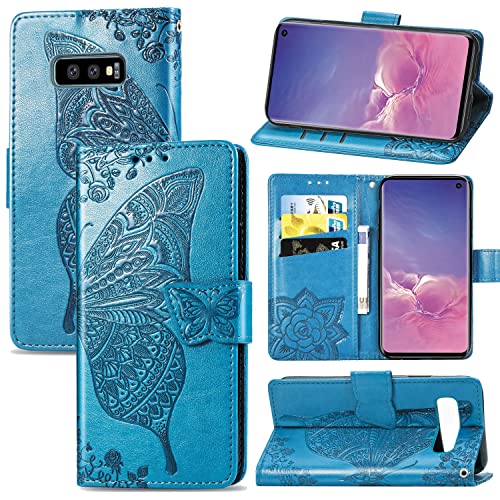 Roar Handyhülle Tasche für Samsung Galaxy S10e Hülle Flip Case Schutzhülle für Samsung Galaxy S10e | Magnet Kartenfach Standfunktion | Türkis Petrol von Roar