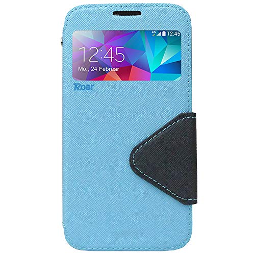 Roar Handyhülle für iPhone 5 / 5S Hülle mit Fenster Klappbar Magnetisch Flip Case Tasche Klapphülle Etui Schutzhülle, Hellblau von Roar