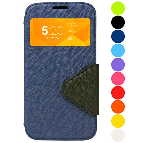 Roar Handyhülle für iPhone 6 / 6S Hülle mit Fenster Klappbar Magnetisch Flip Case Tasche Klapphülle Etui Schutzhülle, Navy Blau von Roar