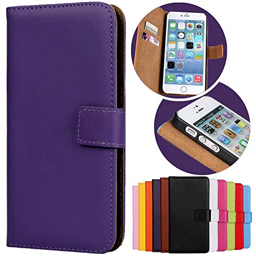 Roar Handyhülle für iPhone 6 6S Plus Hülle Klappbar Magnetisch mit Kartenfach Klapphülle Tasche Flip Case Wallet Etui Schutzhülle, Violett von Roar