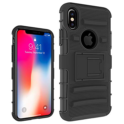 Roar Outdoor Hülle für iPhone X, Schutzhülle Handyhülle Panzer Case, Military Grade, 3-teilig mit Gürtelclip und Displayabdeckung, Schwarz Roar Outdoor Hülle für iPhone X, Schutzhülle Handyhülle Panzer Case, Military Grade, 3-teilig mit Gürtelclip und Displayabdeckung, Schwarz von Roar