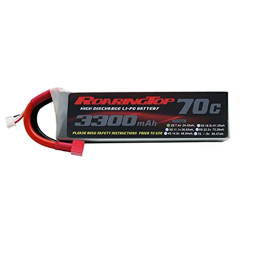 Roaring Top 7.4V 3300mAh 2s 70C RC BatterienBatterien Lipo Battery RC Lipo Akku Pack Mit Deans Anschluss Für RC Auto RC Boot RC Truck Heli Flugzeug von Roaring Top