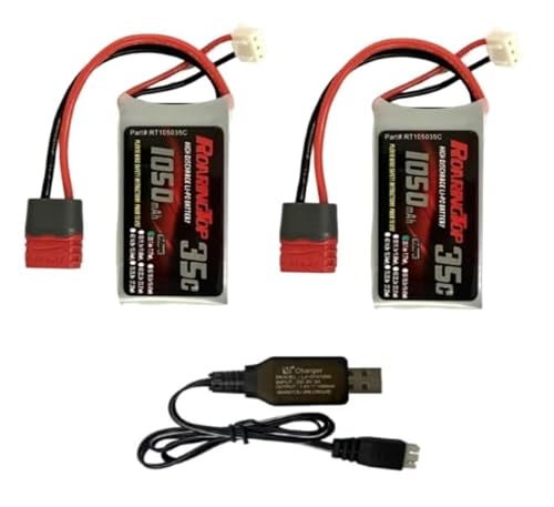 RoaringTop 7.4V 1050mAh 35C Lithium Akku mit T-Stecker passend für HBX 18859 18859A 16890A 16889 18858 HM163 HM164 35-DJ03 35-DJ04 SN-DJ02 2845 2846 Q901 RC Fernbedienung Auto Und Zwei USB-Ladegerät RoaringTop 7.4V 1050mAh 35C Lithium Akku mit T-Stecker passend für HBX 18859 18859A 16890A 16889 18858 HM163 HM164 35-DJ03 35-DJ04 SN-DJ02 2845 2846 Q901 RC Fernbedienung Auto Und Zwei USB-Ladegerät von RoaringTop