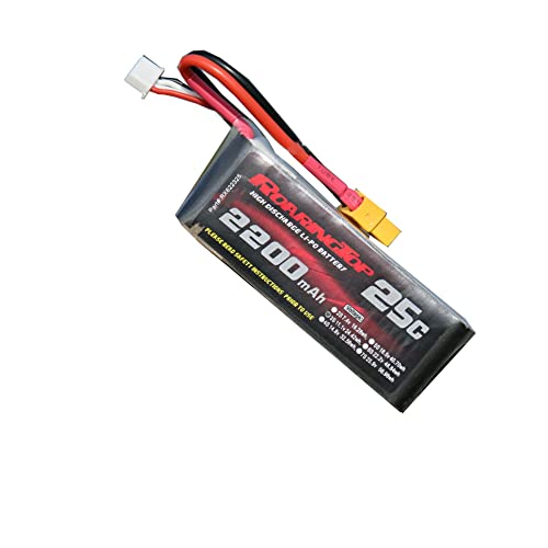 Roaring Top 2200mAh 11.1V 3S 25C Lipo Batterie mit XT60 für RC Evader BX Auto Truggy Truck RC Flugzeug Quadcopter Hubschrauber (1PC) von RoaringTop