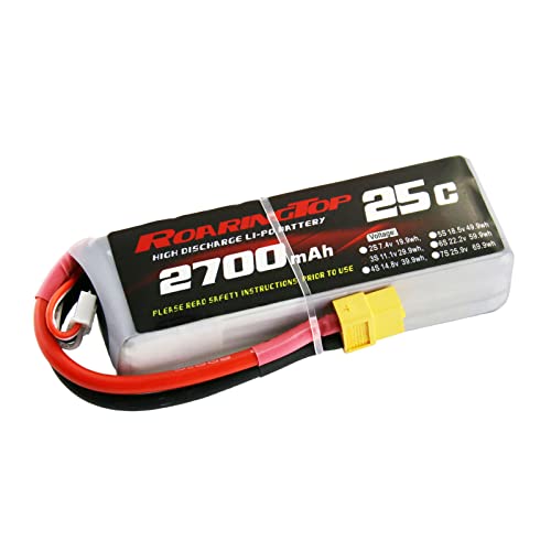 Roaring Top 2700mAh 3S XT60 RC Akku Hard Case Lipo Akkus Pack mit 4mm Runddraht (ohne Stecker) für 1/8 1/10 RC Auto Modell Traxxas Slash Buggy Team Associated von RoaringTop