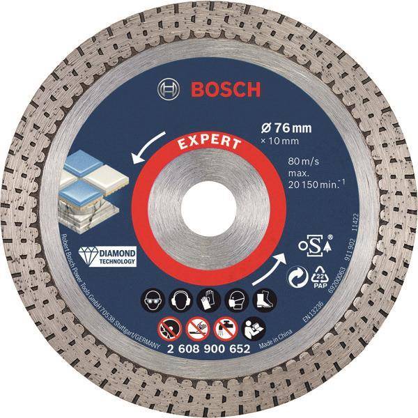 Bosch EXPERT HardCeramic 2608900652 Diamant Trennscheibe 76x1,9x10 mm Bosch EXPERT HardCeramic 2608900652 Diamant Trennscheibe 76x1,9x10 mm von Robert Bosch Power Tools GmbH