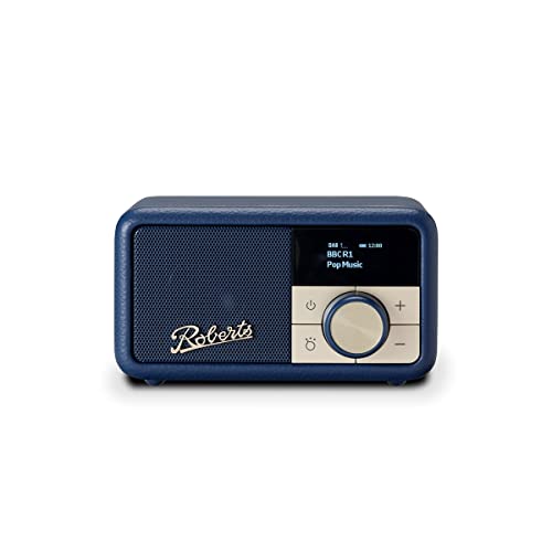 Radio Roberts Revival Petite – Tragbares Kompaktradio mit DAB+/FM, Bluetooth, 20 Stunden Akkulaufzeit, Aux-Eingang, Passivmembran, Streaming, 2 Jahre Garantie Mitternachtsblau von Roberts Radio