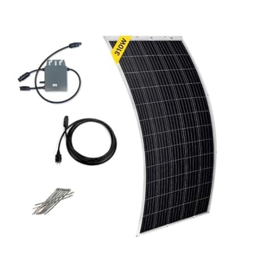 Robinsun Light Solarpanel-Set, selbstinstallierend, 310 Wp (1 Panel, ultraleicht) + Mikro-Wechselrichter 300 W mit WLAN und Verbindungskabel von Robinsun