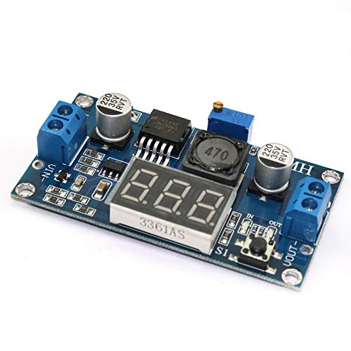 RoboMall DC-DC Spannungsregler LM2596 Step-Down Regler einstellbar mit LED Voltmeter von RoboMall