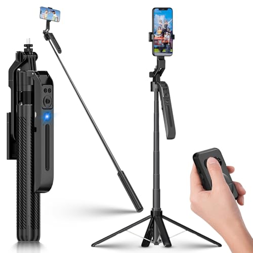 Auto Face Tracking Handy Stativ, 360° Drehung Selfie Stick, 180cm Ausziehbarer mit Fernauslöser, Eingebaut Verfolgung Kamera Stativ für YouTube Tiktok Videodreh, für iPhone/Samsung Smartphone Auto Face Tracking Handy Stativ, 360° Drehung Selfie Stick, 180cm Ausziehbarer mit Fernauslöser, Eingebaut Verfolgung Kamera Stativ für YouTube Tiktok Videodreh, für iPhone/Samsung Smartphone von Robofun