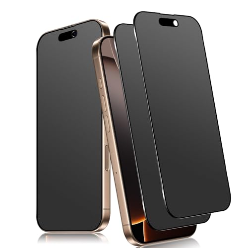Robofun 2 Stück Matte Sichtschutz Schutzfolie Kompatibel mit iPhone 16 Pro für Panzerglas Matt, Anti Fingerabdrücke Matte Anti-Spy Folie, Blendschutz Full Screen Privacy Schutzglas -6.3 Zoll von Robofun