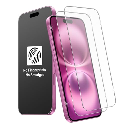 Robofun Matt Panzer Schutz Glas Kompatibel mit iPhone 16 (6.1 Zoll), 2 Stück Matte Schutzfolie für Panzerglas, Blendschutz Anti-Fingerabdruck Panzerfolie, 9H Härte 0.33MM Anti-Bläschen Schutzglas von Robofun