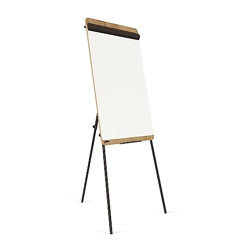 Rocada | Flipchart | Dreibein Ständer | Whiteboard mit Ständer und Holzrahmen | Höhenverstellbares Dreibeinstativ | Flipchart Trocken Abwischbar und Magnetisch | 69 x 115 cm - Weiß von Rocada