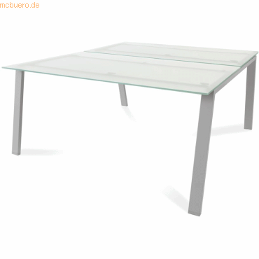 Rocada Mehrfacharbeitstisch Blanca BxTxH 160x163x73cm Gestell grau Pla von Rocada