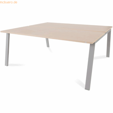 Rocada Mehrfacharbeitstisch Blanca BxTxH 180x163x73cm Gestell grau Pla von Rocada