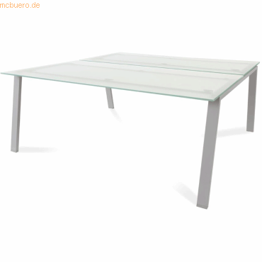 Rocada Mehrfacharbeitstisch Blanca BxTxH 180x163x73cm Gestell grau Pla von Rocada