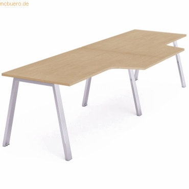 Rocada Mehrfacharbeitstisch Blanca L-Form BxTxH 320x120/80x73cm Gestel Rocada Mehrfacharbeitstisch Blanca L-Form BxTxH 320x120/80x73cm Gestel von Rocada