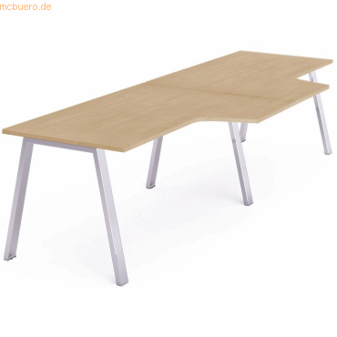 Rocada Mehrfacharbeitstisch Blanca L-Form BxTxH 360x120/80x73cm Gestel Rocada Mehrfacharbeitstisch Blanca L-Form BxTxH 360x120/80x73cm Gestel von Rocada