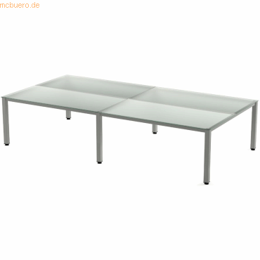 Rocada Mehrfacharbeitstisch Executive BxTxH 320x163x73cm Gestell grau von Rocada