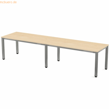 Rocada Mehrfacharbeitstisch Executive BxTxH 320x80x73cm Gestell verchr von Rocada