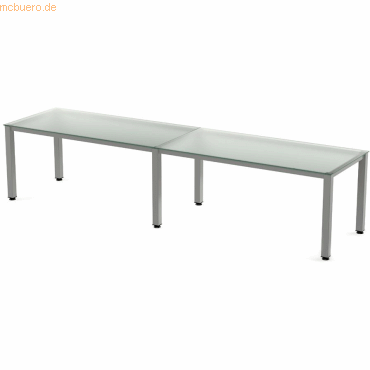 Rocada Mehrfacharbeitstisch Executive BxTxH 360x80x73cm Gestell grau P von Rocada