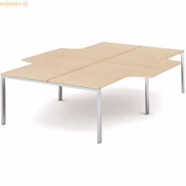 Rocada Mehrfacharbeitstisch Total L-Form BxTxH 320x163/220x73cm Gestel von Rocada