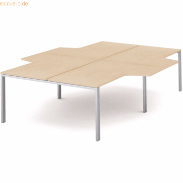 Rocada Mehrfacharbeitstisch Total L-Form BxTxH 320x163/220x73cm Gestel von Rocada