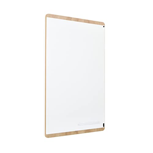 Rocada Natural | Whiteboard mit Holzrahmen 115 x 75 cm | Magnettafel aus lackiertem Stahl und Stiftablage | Magnetisch und trocken Abwischbar | Board in Hoch- und Querformat | Weiß von Rocada