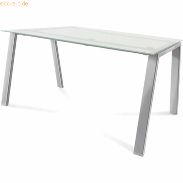 Rocada Schreibtisch Blanca BxTxH 140x80x73cm Gestell verchromt Platte von Rocada