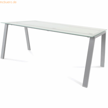 Rocada Schreibtisch Blanca BxTxH 180x80x73cm Gestell grau Platte Glas von Rocada