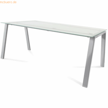 Rocada Schreibtisch Blanca BxTxH 180x80x73cm Gestell verchromt Platte von Rocada