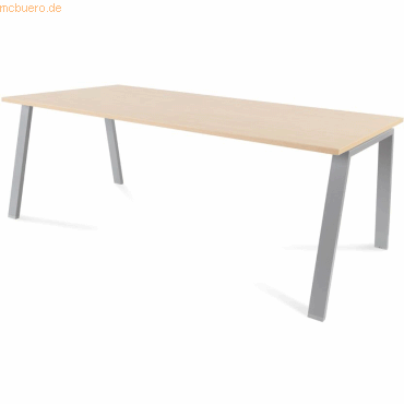 Rocada Schreibtisch Blanca BxTxH 200x100x73cm Gestell grau Platte Mela Rocada Schreibtisch Blanca BxTxH 200x100x73cm Gestell grau Platte Mela von Rocada