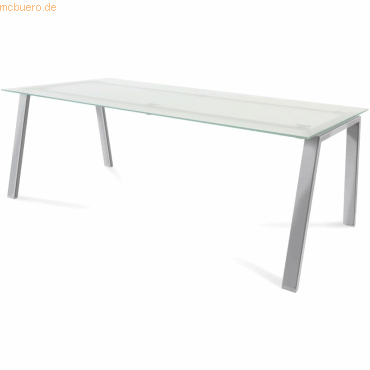 Rocada Schreibtisch Blanca BxTxH 200x100x73cm Gestell verchromt Platte von Rocada