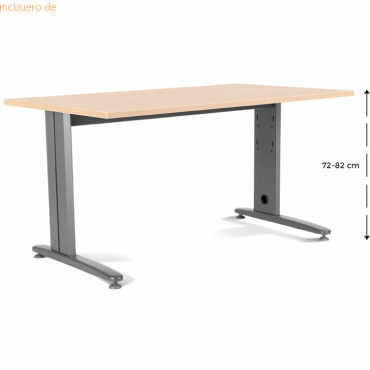 Rocada Schreibtisch Metal BxTxH 160x80x72cm Platte einstellbar Gestell Rocada Schreibtisch Metal BxTxH 160x80x72cm Platte einstellbar Gestell von Rocada