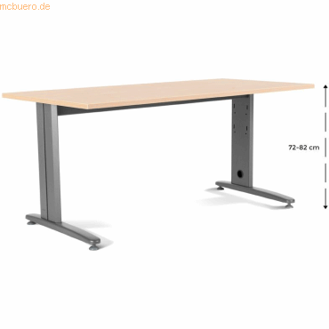 Rocada Schreibtisch Metal BxTxH 180x80x72cm Platte einstellbar Gestell Rocada Schreibtisch Metal BxTxH 180x80x72cm Platte einstellbar Gestell von Rocada