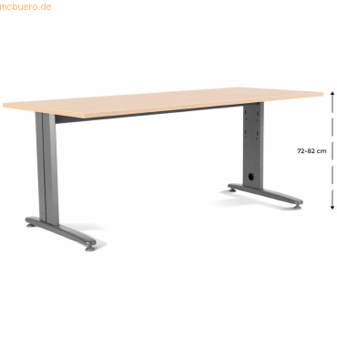 Rocada Schreibtisch Metal BxTxH 200x80x72cm Platte einstellbar Gestell Rocada Schreibtisch Metal BxTxH 200x80x72cm Platte einstellbar Gestell von Rocada
