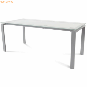 Rocada Schreibtisch Total BxTxH 180x80x73cm Gestell grau Platte Glas s von Rocada