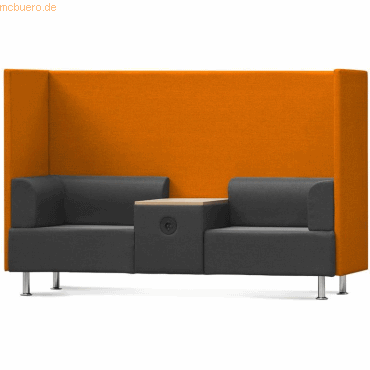 Rocada Sitzsofa Be Soft Doppelsitz + Tisch grau/orange von Rocada