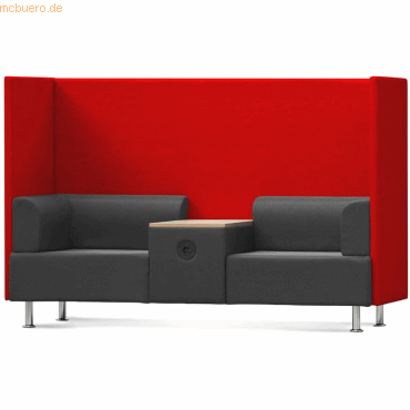 Rocada Sitzsofa Be Soft Doppelsitz + Tisch grau/rot von Rocada